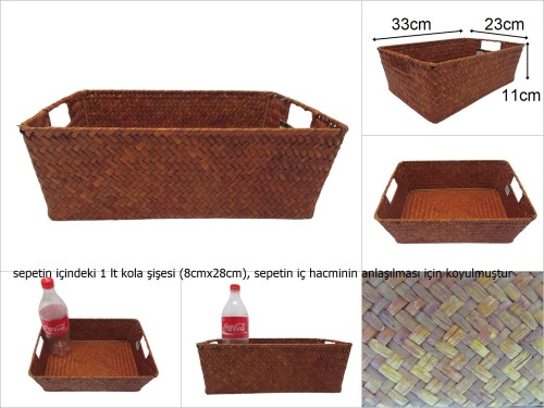 sd48129 dekoratif dikdörtgen no3 düzenleyici renkli hasır sepet - 