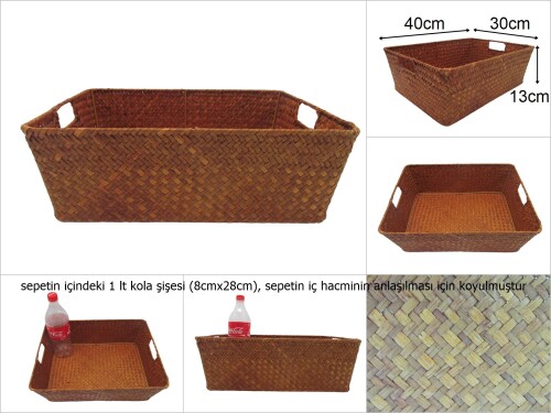 sd48134 dekoratif dikdörtgen düzenleyici renkli hasır sepet - 