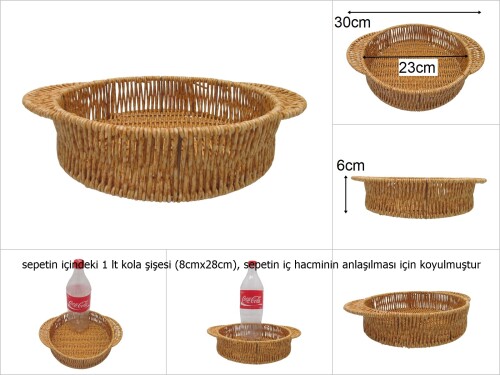 sd48158 pvc rattan örme yuvarlak no2 tepsi - 