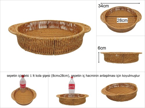 sd48159 pvc rattan örme yuvarlak no3 tepsi - 