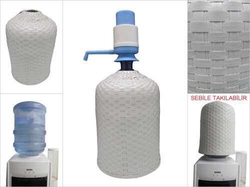 sd48199 el örgüsü kırık beyaz plastik damacana kılıfı (19lt) - 