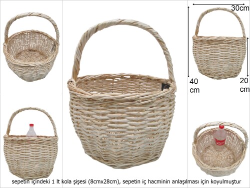 sd48200 üstten saplı yuvarlak bombeli söğüt sepet - 