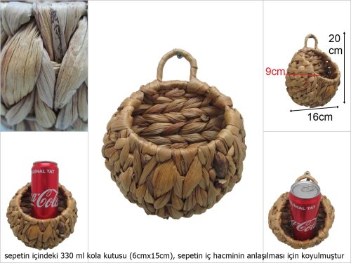 sd48204 dekoratif hasır no1 kapı duvar sepeti - 