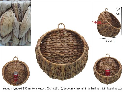 sd48206 dekoratif hasır no3 kapı duvar sepeti - 