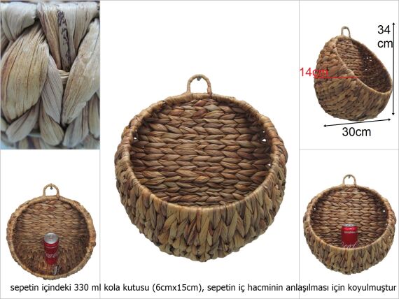 sd48206 dekoratif hasır no3 kapı duvar sepeti - 1