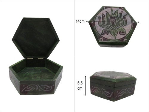 sd48242 obsidyen taşı dekoratif altıgen kutu - 