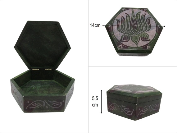 sd48242 obsidyen taşı dekoratif altıgen kutu - 1
