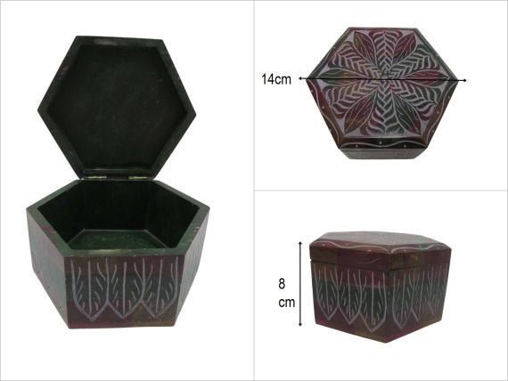 sd48251 obsidyen taşı dekoratif altıgen kutu - 1
