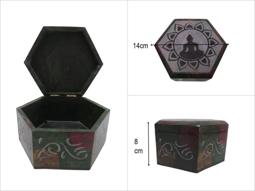 sd48253 obsidyen taşı dekoratif altıgen kutu - 