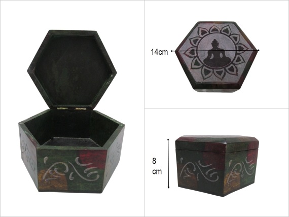 sd48253 obsidyen taşı dekoratif altıgen kutu - 1