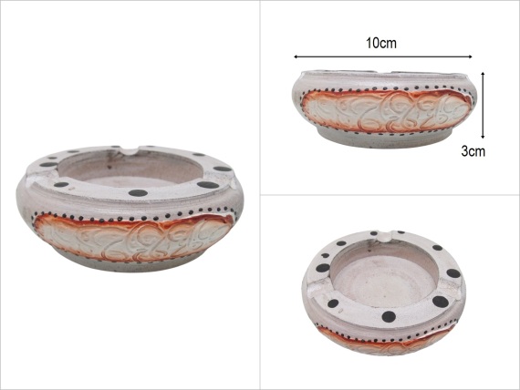 sd48304 elişi boyalı ahşap dekoratif küllük - 1