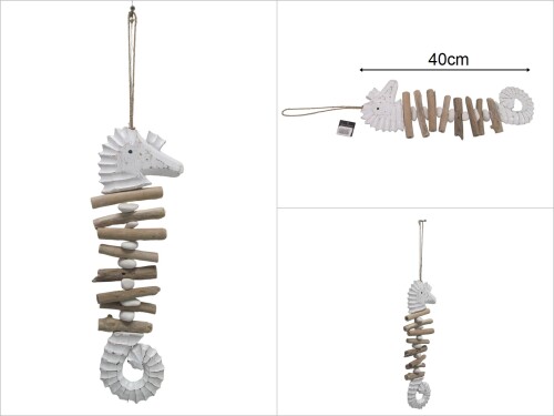 sd48318 taşlı beyaz ahşap deniz atı - 