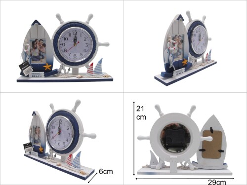 sd48370 marin ahşap sandal+dümen saat - 