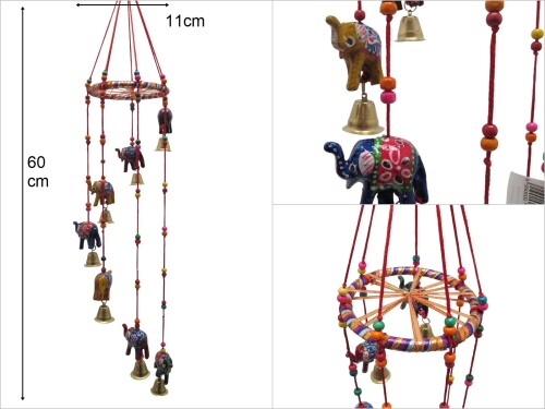 sd48403 fil dekorlu zilli rüzgar çanı - 