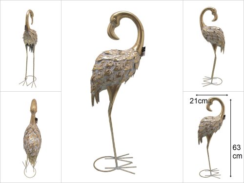 sd48426 dekoratif eskitme gold metal flamingo obje - 