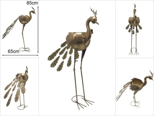 sd48428 dekoratif eskitme gold metal tavus kuşu çiçeklik - 