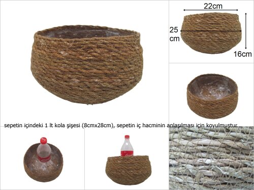 sd48440 dekoratif no3 tombul hasır sepet - 
