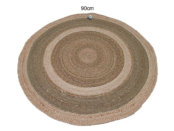 sd48447 dekoratif hasır ve jüt dokuma halı paspas 90 cm - 1