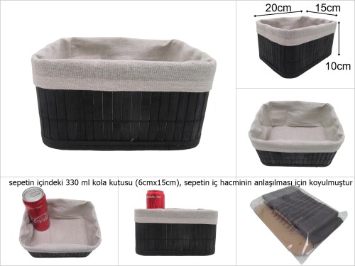 sd48458 dekoratif katlanır düzenleyici bambu sepet - 