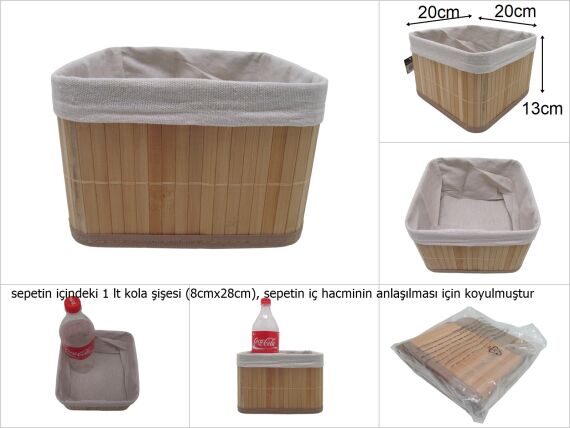 sd48461 dekoratif katlanır düzenleyici naturel bambu sepet - 1