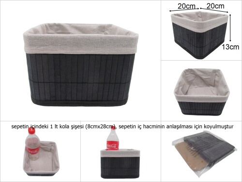 sd48462 dekoratif katlanır düzenleyici bambu sepet - 