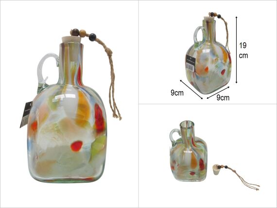 sd48533 dekoratif ahşap kapaklı üfleme el yapımı cam şişe - 1