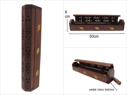 sd48544 ahşap kapaklı tabut tütsülük - 