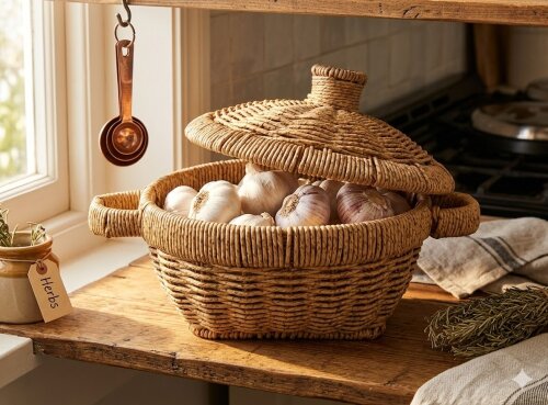 sd48547 no:1 pvc rattan örgü kapaklı tencere sepet - (1)