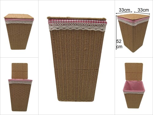 sd48549 metal iskelet üzerine pvc örülü kapaklı derin sepet - 