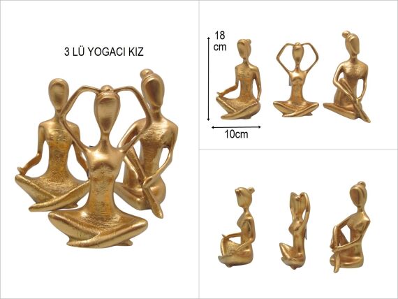 sd48557 gümüş boyalı polyester 3 lü yogacı kız - 1