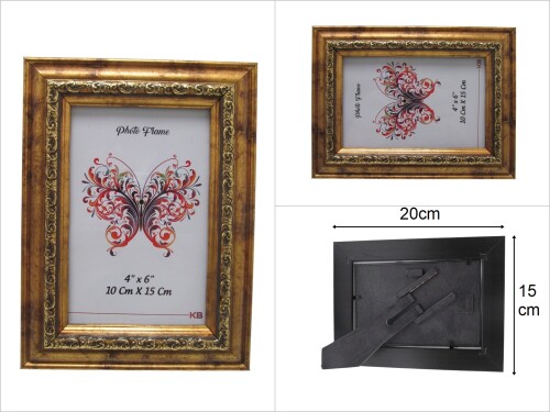 sd48586 varaklı gold 10x15cm eskitme fotoğraf çerçevesi - 