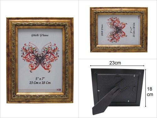 sd48587 varaklı gold 13x18cm eskitme fotoğraf çerçevesi - 