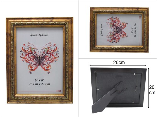 sd48588 varaklı gold 15x21cm eskitme fotoğraf çerçevesi - 