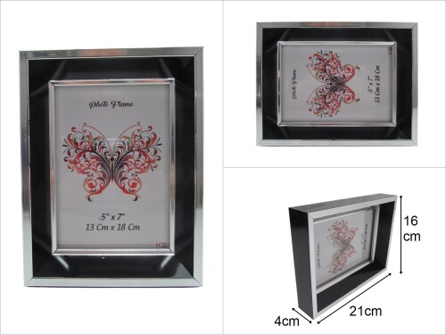 sd48611 siyah gümüş 13x18cm derin fotoğraf çerçevesi - 