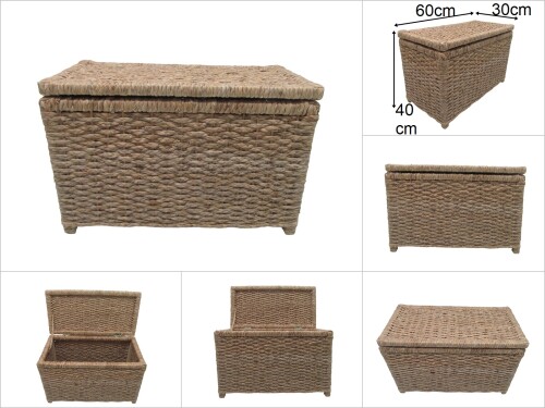 sd48623 ahşap iskelet üzerine hasır örülü sandık - 