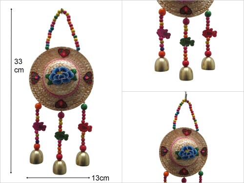 sd48641 hasır şapka dekorlu duvar süsü ASORTİ - 