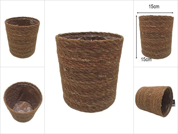 sd48698 dekoratif no2 yuvarlak derin hasır sepet - 1