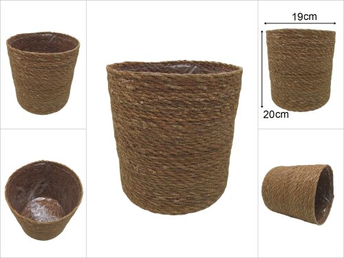 sd48699 dekoratif no3 yuvarlak derin hasır sepet - 