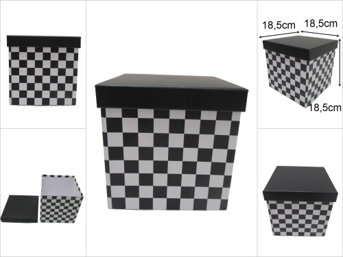 sd48886 damalı kareküp derin no6 hediye saklama kutusu - 