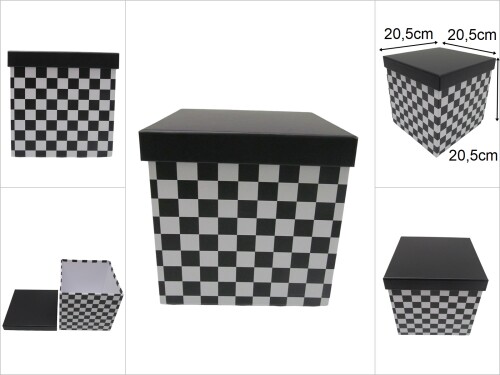 sd48887 damalı kareküp derin no7 hediye saklama kutusu - 