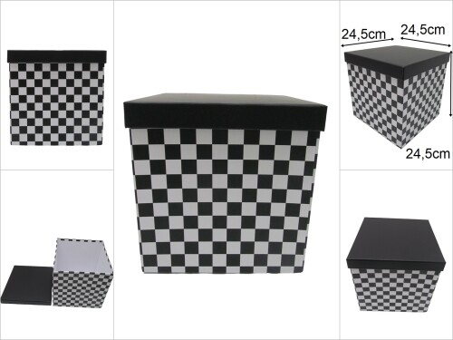 sd48889 damalı kareküp derin no9 hediye saklama kutusu - 