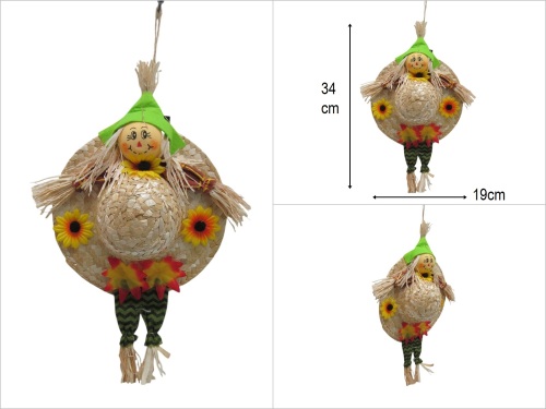 sd48893 hasır şapkalı kapı süsü - 