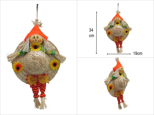 sd48894 hasır şapkalı kapı süsü - 