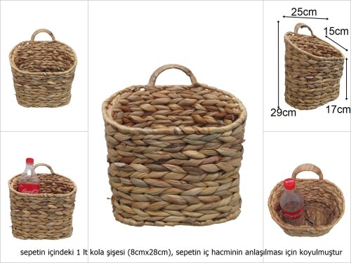 sd48896 no1 hasır kapı duvar sepeti - 