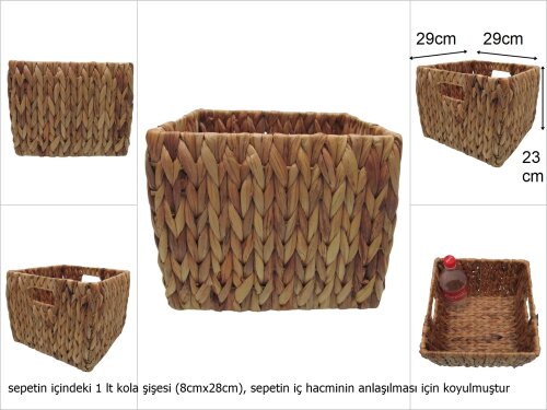 sd48912 dekoratif kare no2 düzenleyici hasır sepet - 