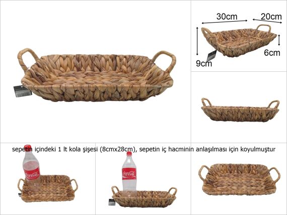 sd48924 dekoratif kulplu no1 dikdörtgen hasır sepet - 1