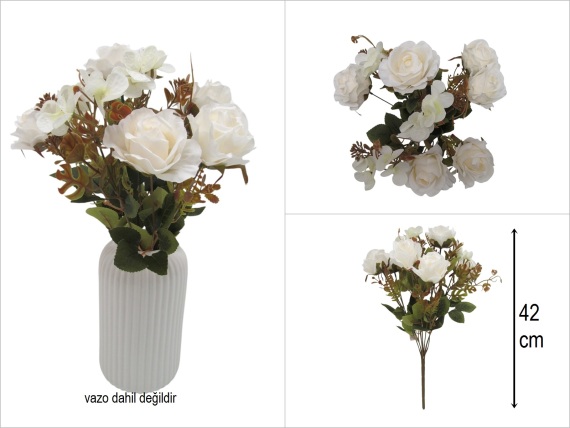 sd48953 beyaz yapay gül demeti - 1