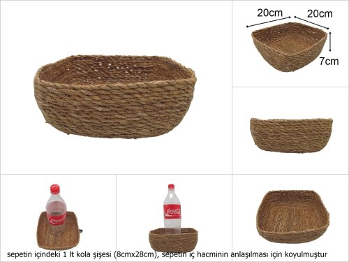 sd48999 no1 kare hasır sepet - 