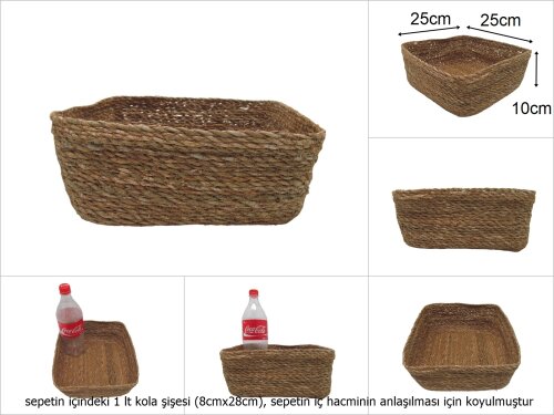 sd49001 no3 kare hasır sepet - 