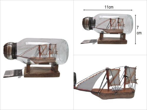 sd49080 cam şişede küçük gemi - 